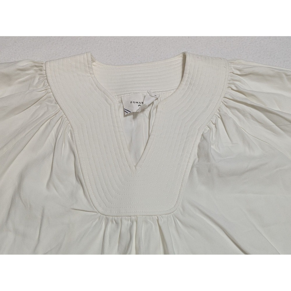 Tuckernuck Top Pomander Place XS White Koa Blouse Relaxed Tunic 3/4 Sleeves - Picture 3 of 12